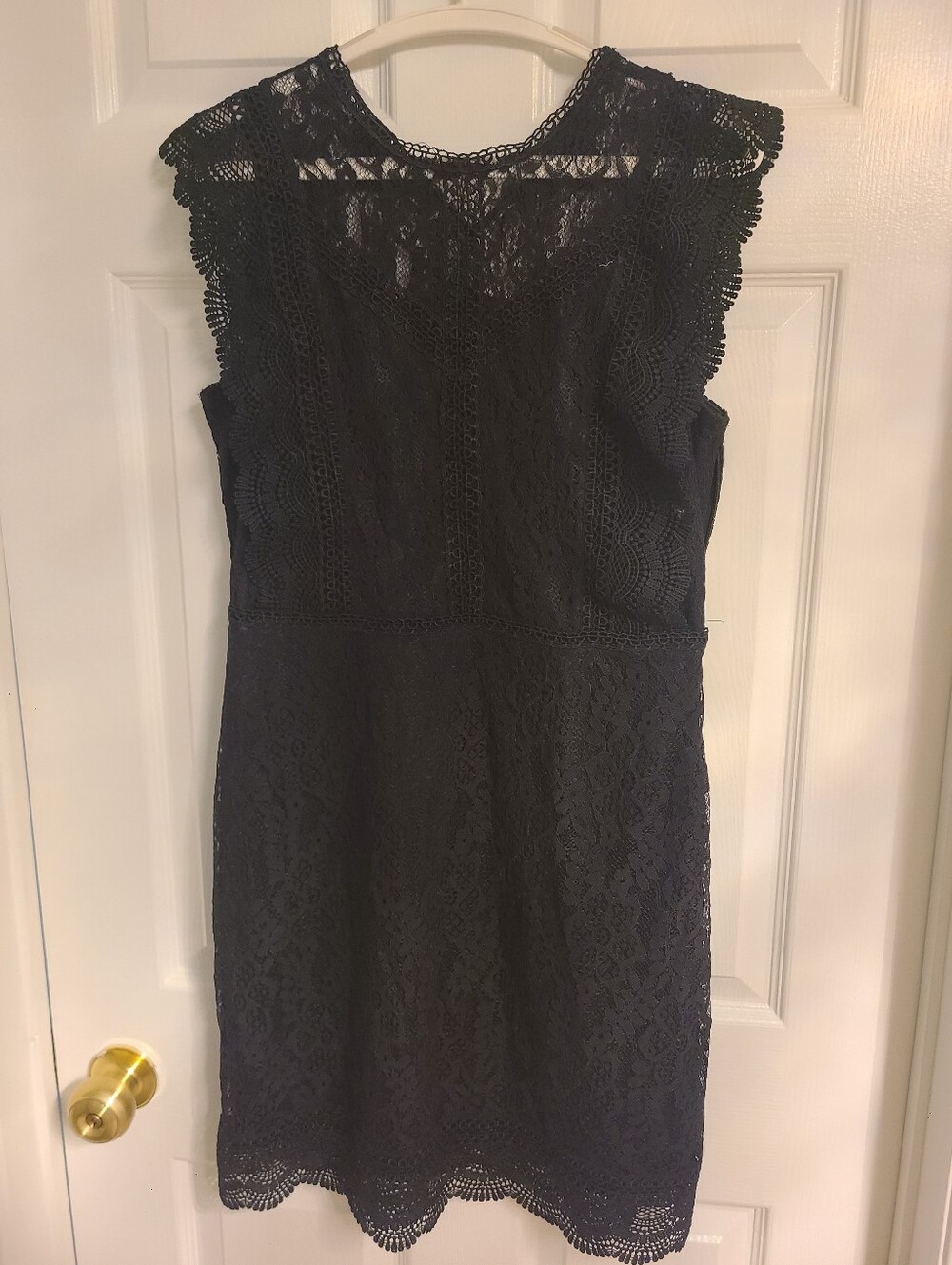 Only Lace Sleeveless Shift Dress - Black